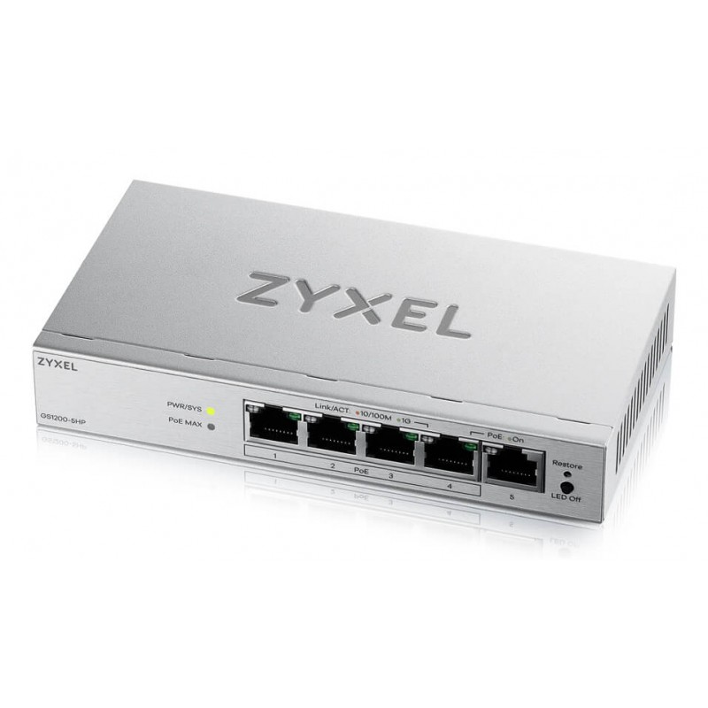 ZyXEL GS1200-5HPv3 Switch 5xGb (4xPoE+) 68W
