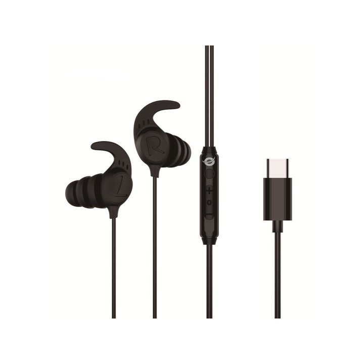 AURICULAR INTRAUDITIVO USB-C CONCEPTRONIC BRENDAN05B MIC CONTROL VOL 1.2M NEGRO