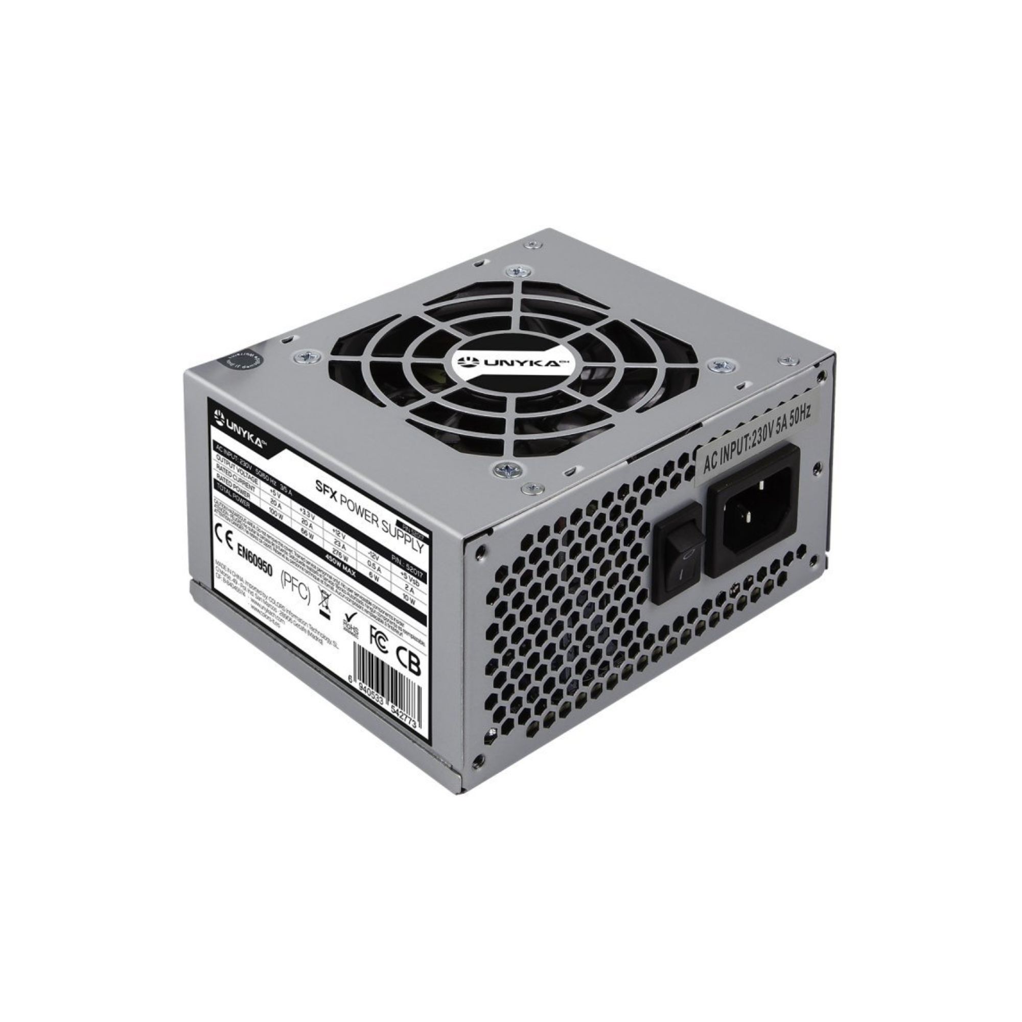 FUENTE ALIMENTACION 450W UNYKA 2SATA 8CM SFX