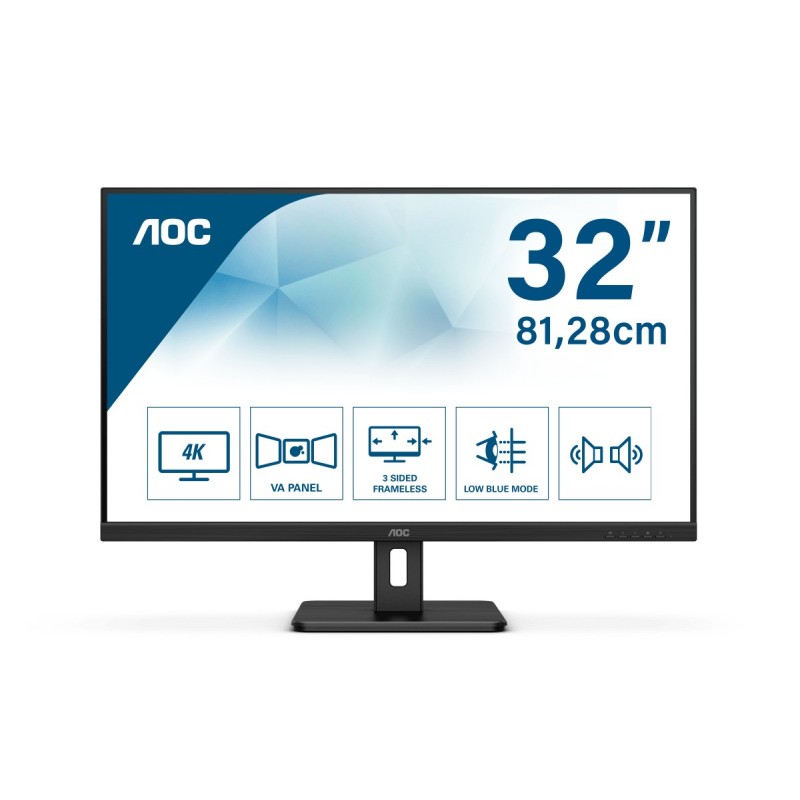 MONITOR LED 31.5 AOC U32E2N NEGRO 4K IPS