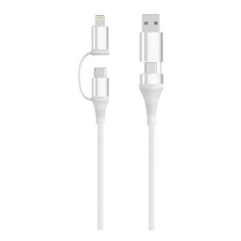 EWENT Cable 4-1 60W 1m USB-C Lightning USB-A Datos