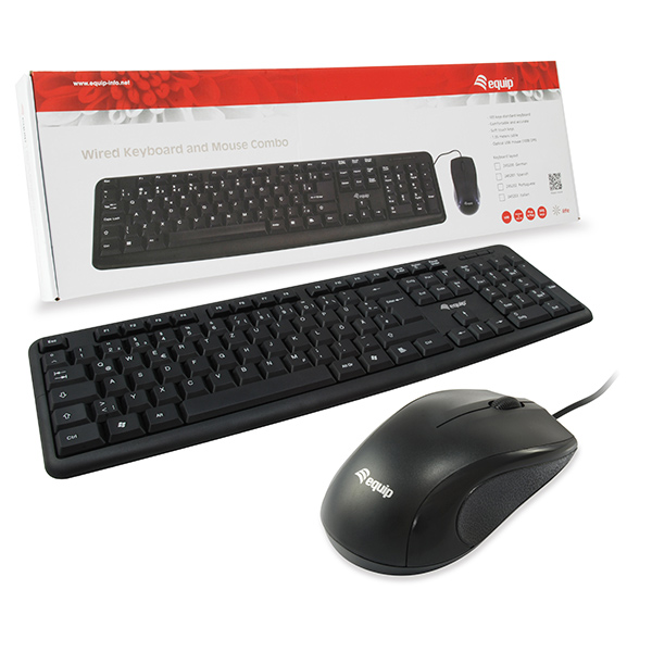 COMBO TECLADO + MOUSE USB EQUIP LIFE COLOR NEGRO