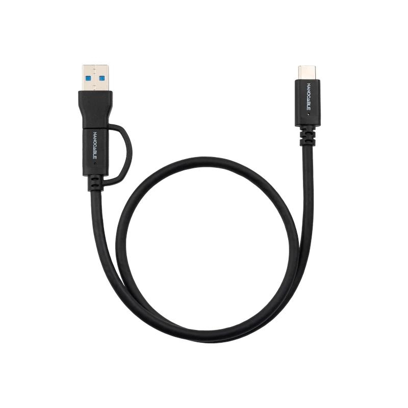 Nanocable Cable USB-C+USB-A/USB-C 3.2 GEN2 0.5M
