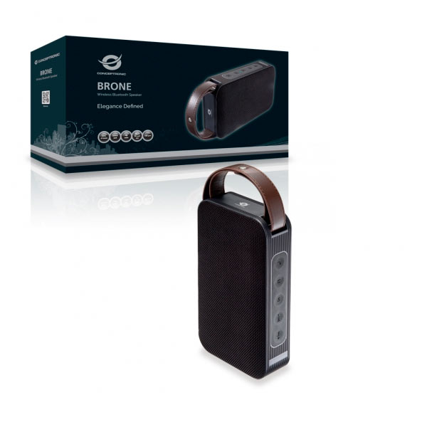 ALTAVOZ BLUETOOTH PORTABLE CONCEPTRONIC BRONE MicroSD Puerto USB RADIO FM COLOR NEGRO