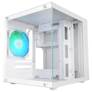 Caja MicroATX Mars Gaming MC-CUBEW ARGB USB-C Blanca Panorámica