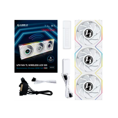 VENTILADOR 120X120 LIAN LI UNIFANTL-LCD WIRELESS WHITE R