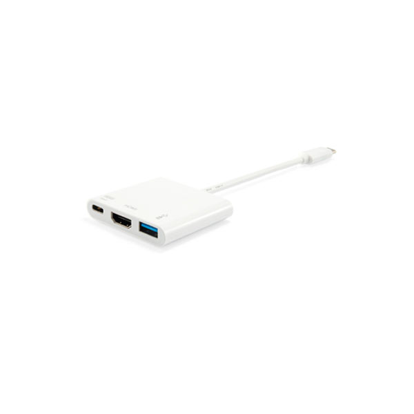 CABLE ADAPTADOR  USB-C MACHO A HDMI HEMBRA /  USB TIPO A 3.0 /  USB-C HEMBRA  REF.133461
