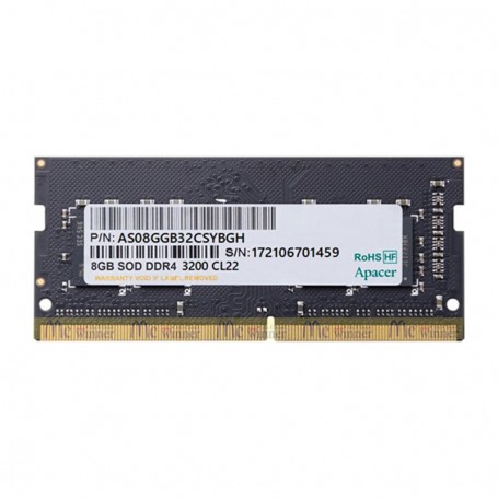 MEMORIA SODIMM DDR4  8GB PC4-25600 3200MHZ APACER 1.2V APA-8GBES08G21GSH