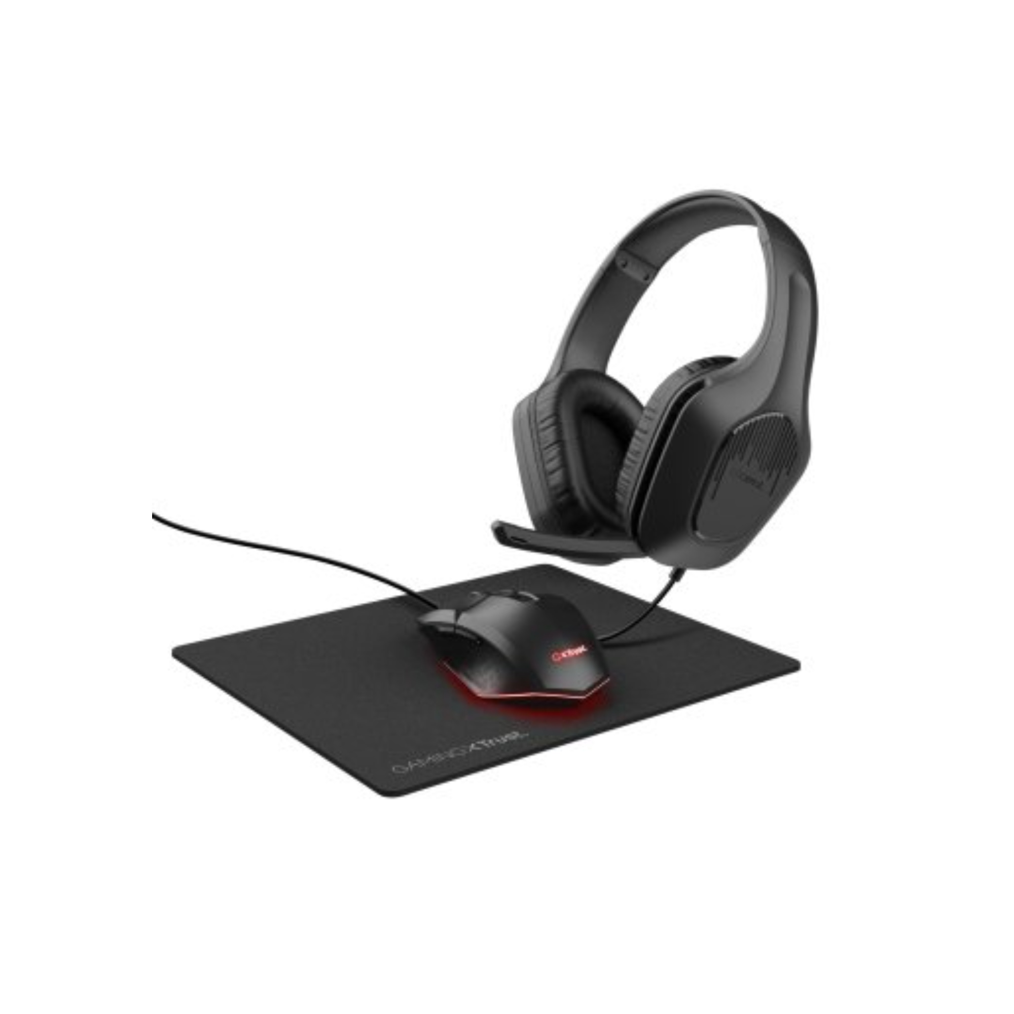 BUNDLE TRUST GAMING GXT 790 TRIDOX AUR ZIROX+ RAT FELOX+ALFOMBRILLA NEGRO 25117