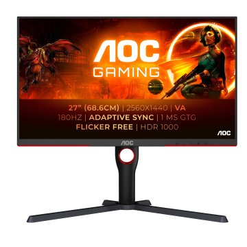 Monitor Aoc Gaming 27" Q27g3xmn 2 Hdmi Salida Audio Displayport Qhd 2560 X1440 180hz 1ms Vesa