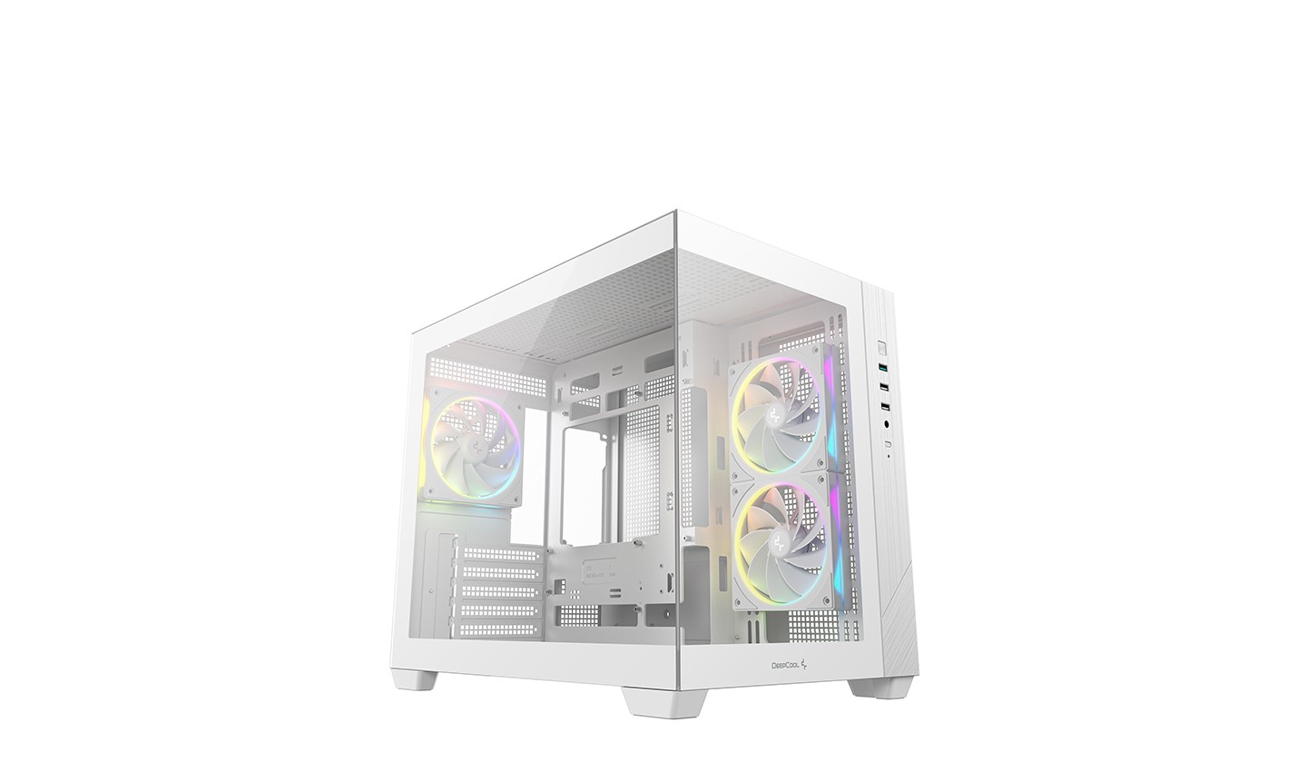 CAJA ATX SEMITORRE DEEPCOOL CG330 3F WH CRISTAL TEMP BLANCA R-CG330-WHNGM3-G