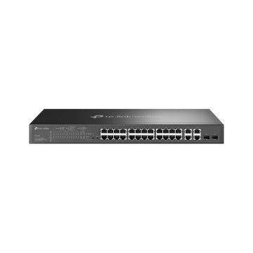 SWITCH GESTIONABLE L2 TP-LINK TL-SL2428P 28P 24x10/100 POE+ 250W 2x1GB/2x1GB SFP COMBO RACK NEGRO