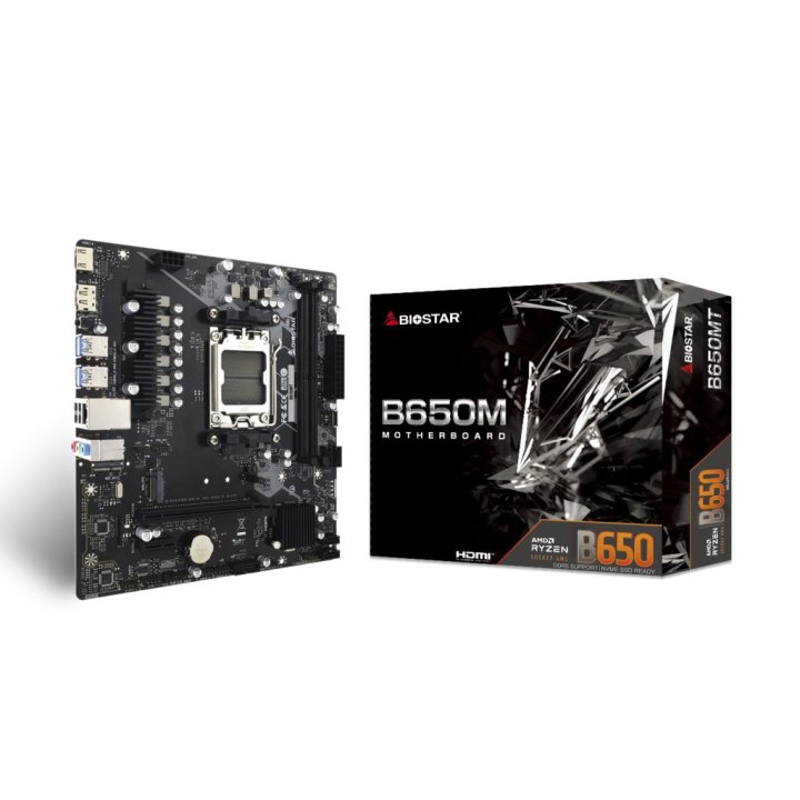 PB BIOSTAR B650MT M-ATX Skt AM5 DISPLAYPORT HDMI 2xDDR5 5200MHz GLAN USB3.2  USB TYPE-C M.2x4