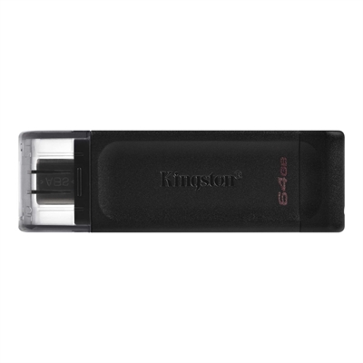 Memoria USB KINGSTON 64GB USB-C 3.2 DATATRAVELER 70 NEGRO