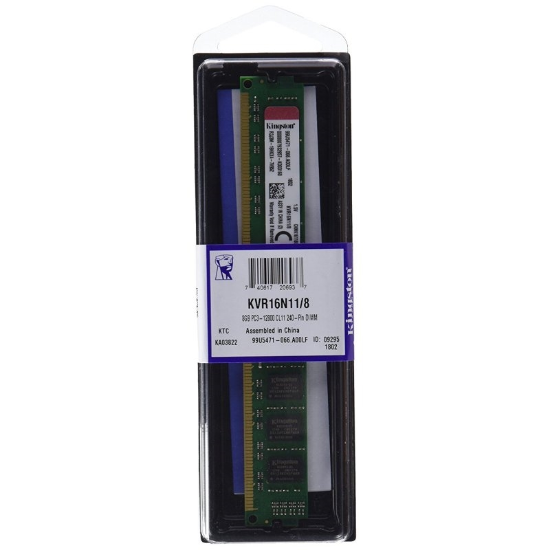Kingston KVR16N11/8 8GB DDR3 1600MHz | Memorias RAM | Kingston