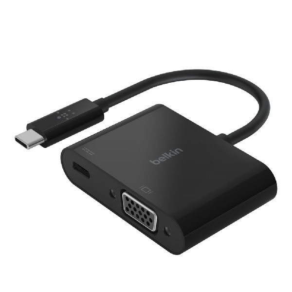 ADAPTADOR BELKIN AVC001BTBK DE USB-C A VGA + CARGA COLOR NEGRO