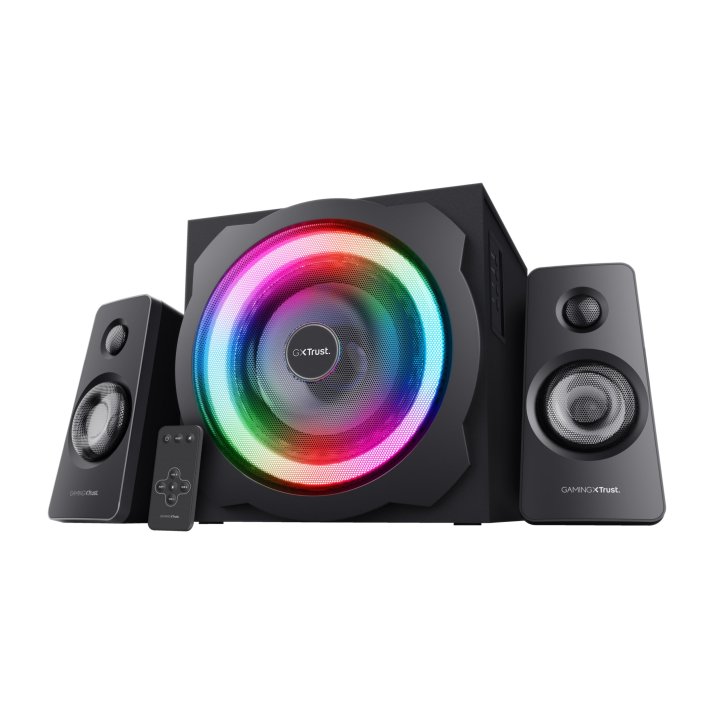 ALTAVOCES 2.1 TRUST GXT 629 TYTAN RGB 60W RMS IR REMOTE JACK 3.5 COLOR NEGRO