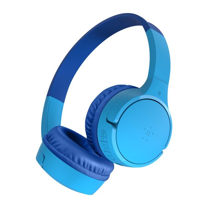 Headset Bluetooth Belkin Aud002btblv3 Supraaural Carga Por Usb-c Color Azul Kids