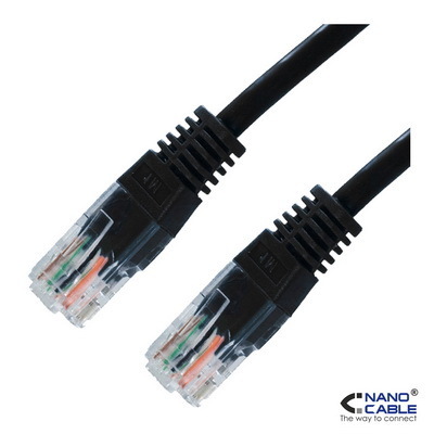 CABLE RED LATIGUILLO RJ45 CAT.6 UTP AWG24 NEGRO 0.5 M NANOCABLE 10.20.0400-BK