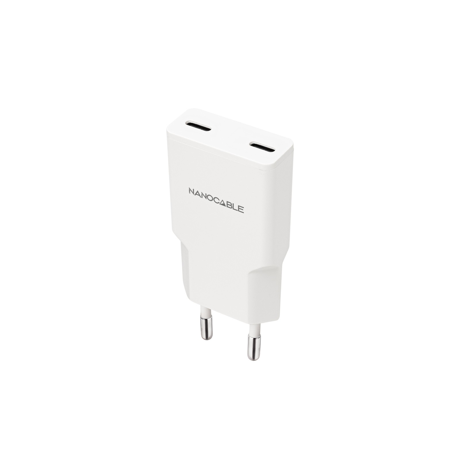 CARGADOR 2xUSB-C/PD 30W BLANCO NANOCABLE 10.10.2029