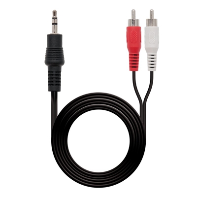 CABLE AUDIO NANO CABLE JACK3.5/M - 2XRCA/M ESTEREO 3,0M NEGRO