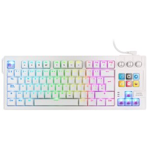 Teclado Mars Gaming MKMasterWES TKL RGB Blanco con Soporte GIF y 6 Teclas LCD
