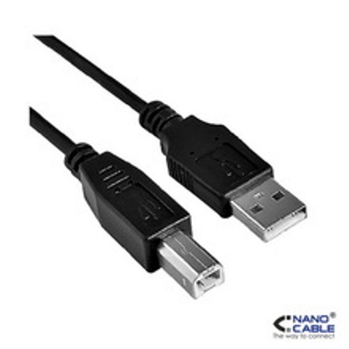 CABLE USB 2.0 IMPRESORA TIPO A/M-B/M NEGRO 1.0 M NANOCABLE 10.01.0102-BK
