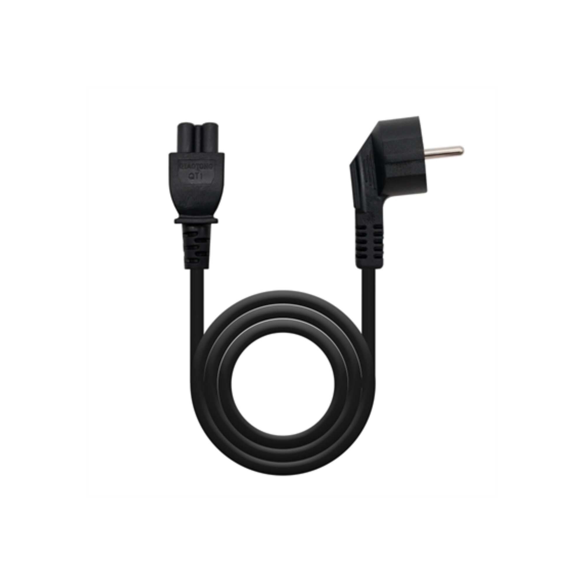 CABLE ALIMENTACION NANO CABLE TREBOL CEE7/M ACODADO - C5/H 1.5M NEGRO