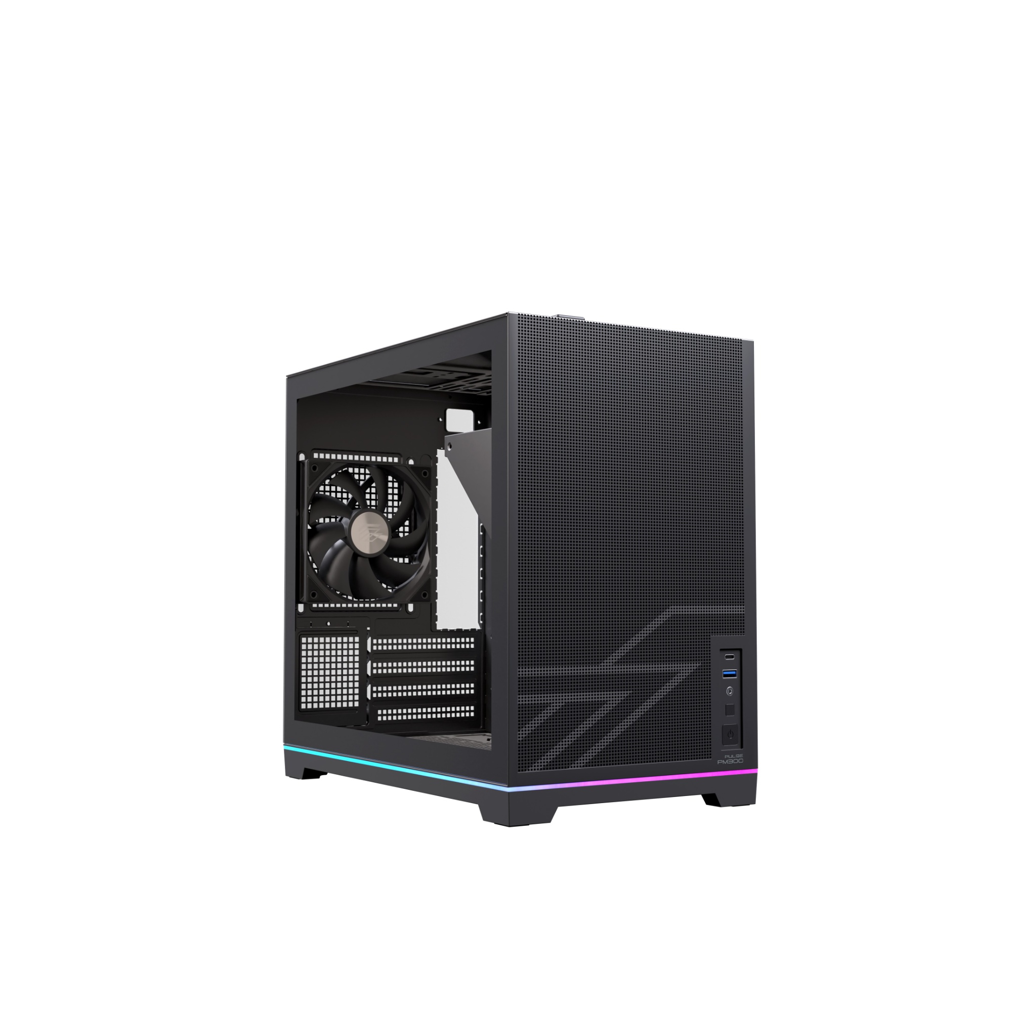 CAJA MICRO-ATX SEMITORRE EINAREX PM300 CORE C-TEMPLADO NEGRA EXCS-PM-300C-B