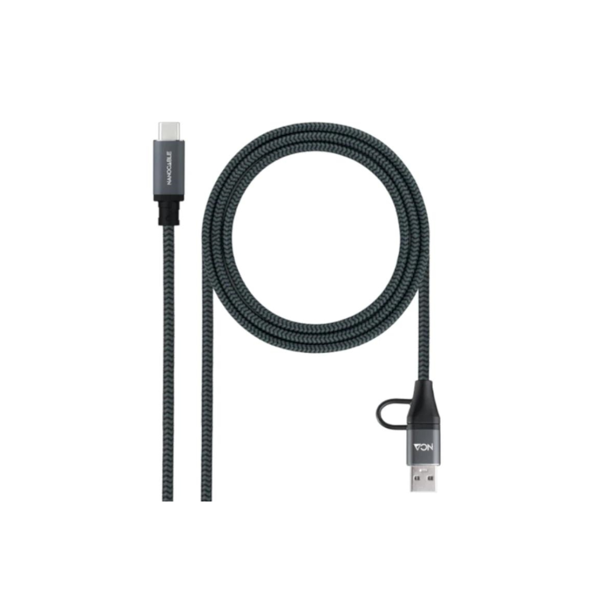 Nanocable Cable USB3.2 100W USB-C+A/USB-C 1 M