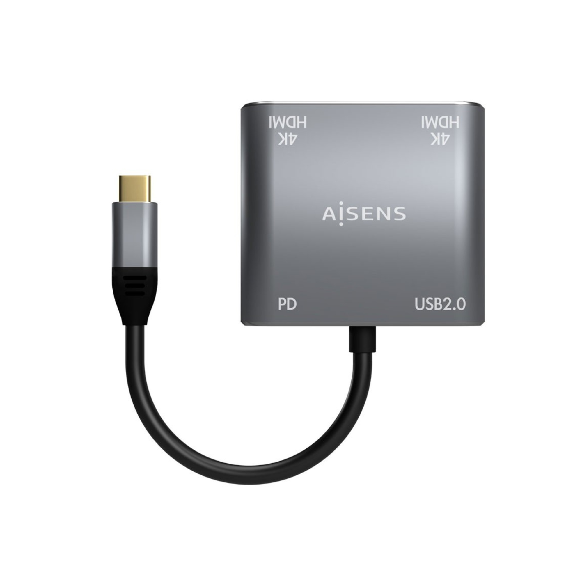 Conversor USB-C a 2xHDMI 4K con Power Delivery 60W AISENS A109-0625