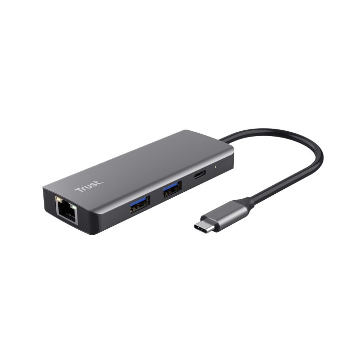 HUB USB-C TRUST DALYX 6 EN 1 ALUMINIO 4K 3.2 PD 100W LECTOR SD MICROSD
