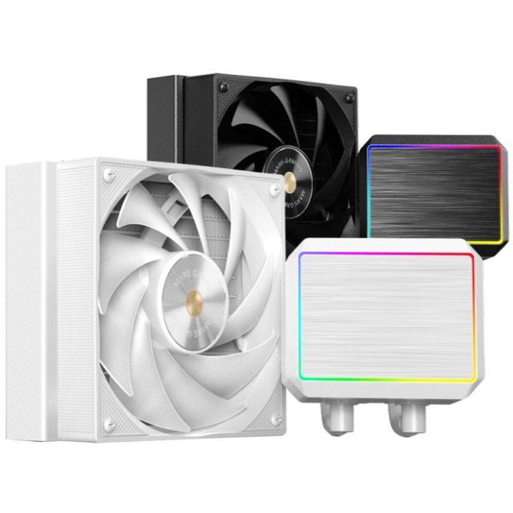 Sistema de refrigeración líquida Mars Gaming MLPROII120W 120mm LCD Blanco