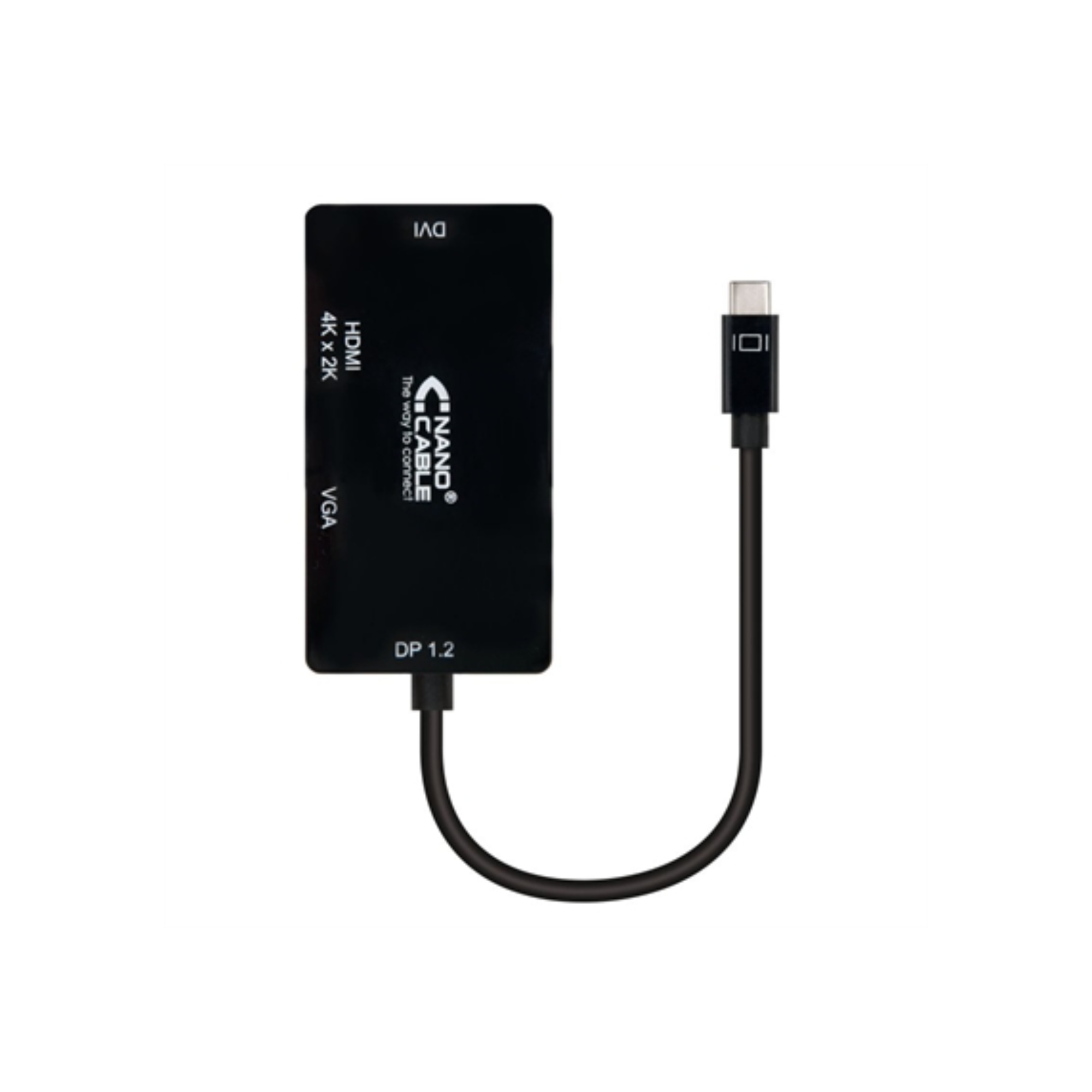 CONVERSOR USB-C VGADVIHDMI 3-1 USB-CM-VGAH-DVIH-HDMIH 4K 10CM NANOC 10.16.4301-BK
