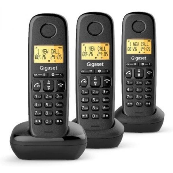 Gigaset Basic 100 Inalámbrico DECT Negro Trio