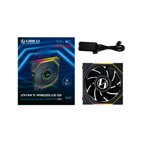 VENTILADOR 120X120 LIAN LI UNIFANTL-LCD WIRELESS BLACK R
