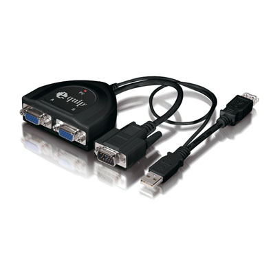 SPLITTER VGA 2 PUERTOS 450MHZ ALIMENTADO POR USB