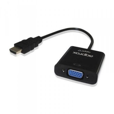 ADAPTADOR/CABLE APPROX HDMI A/M - VGA HDB15/H C/AUDIO NEGRO