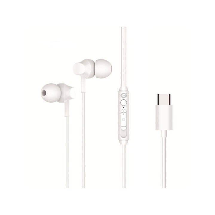 AURICULAR INTRAUDITIVO USB-C CONCEPTRONIC BRENDAN03W MIC CONTROL VOL 1.2M BLANCO