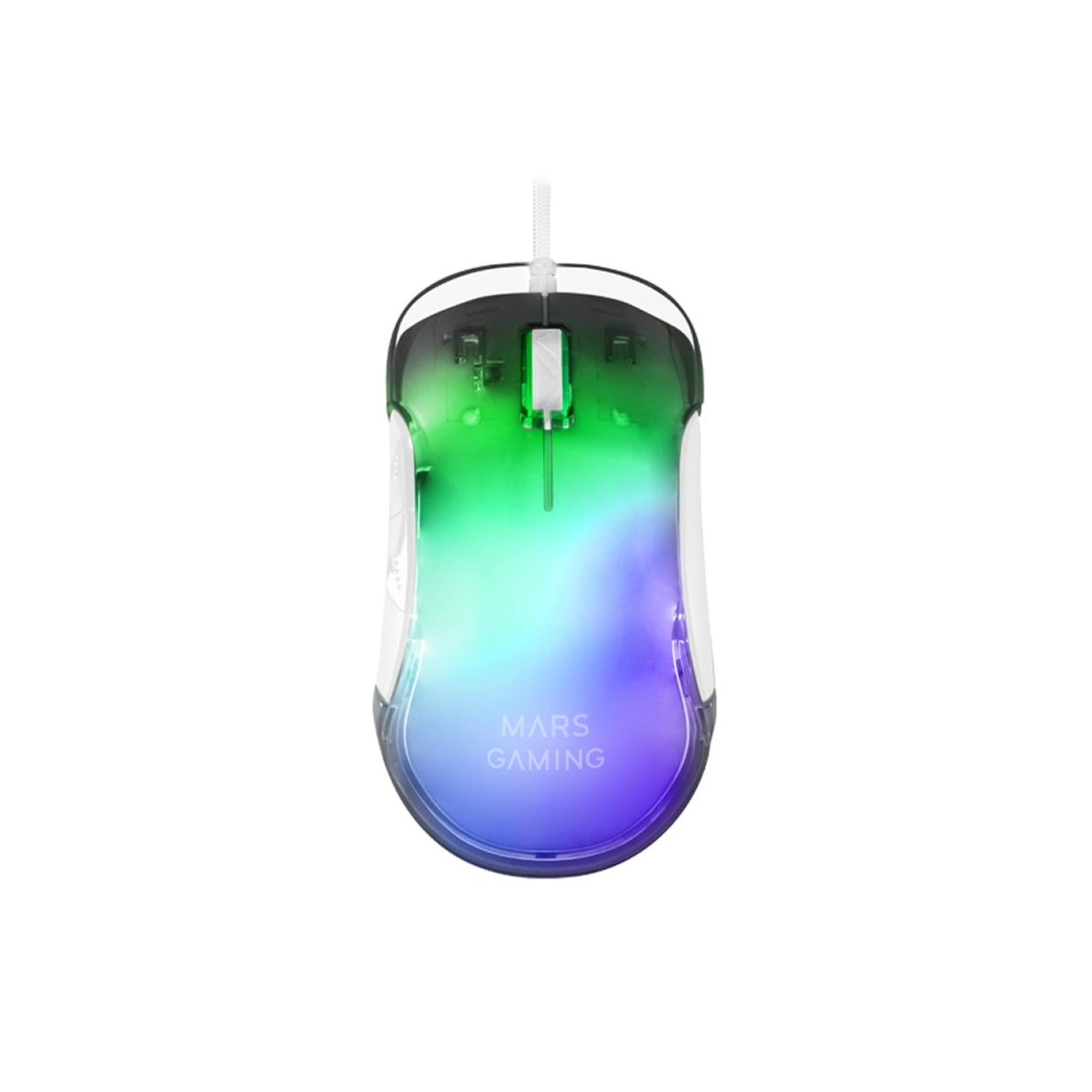 Mouse Mars Gaming MMGLOWW RGB Blanco 12800 DPI Iluminación Chroma-Glow