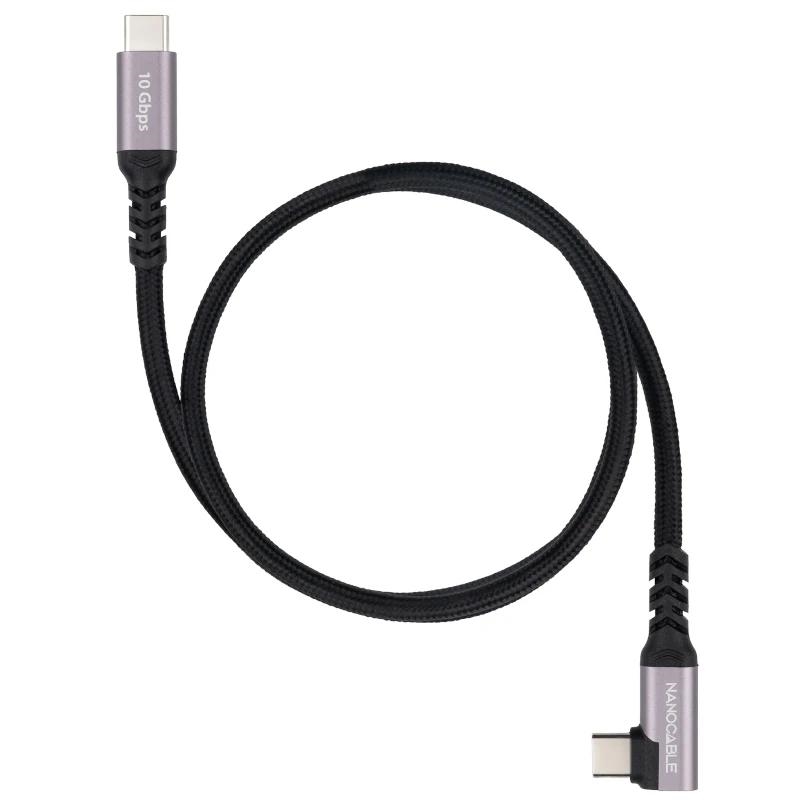 Nanocable Cable USB-C 3.2 GEN2 Acodado 100W 2 M