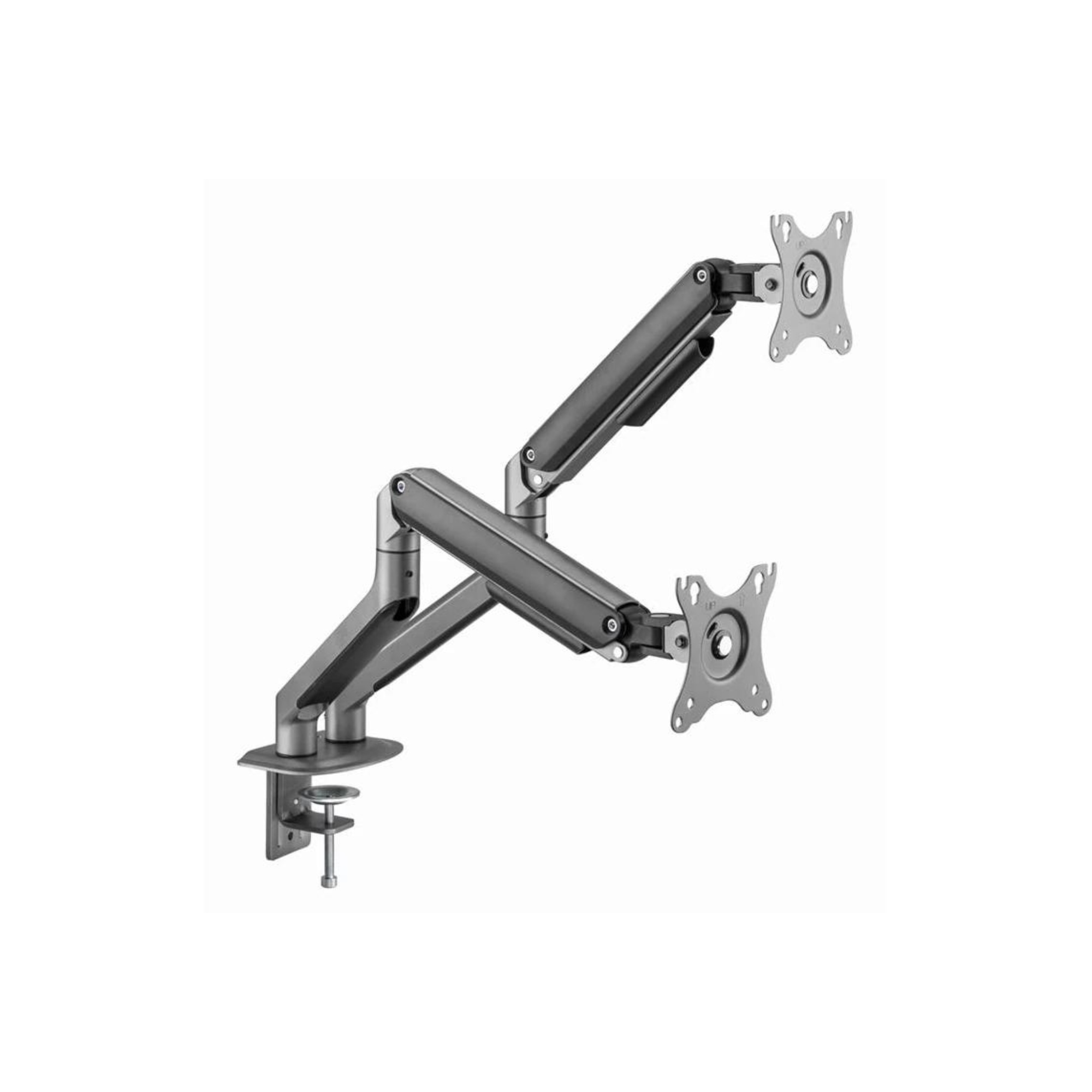 Gembird Brazo Monitor Doble Ajustable Gris