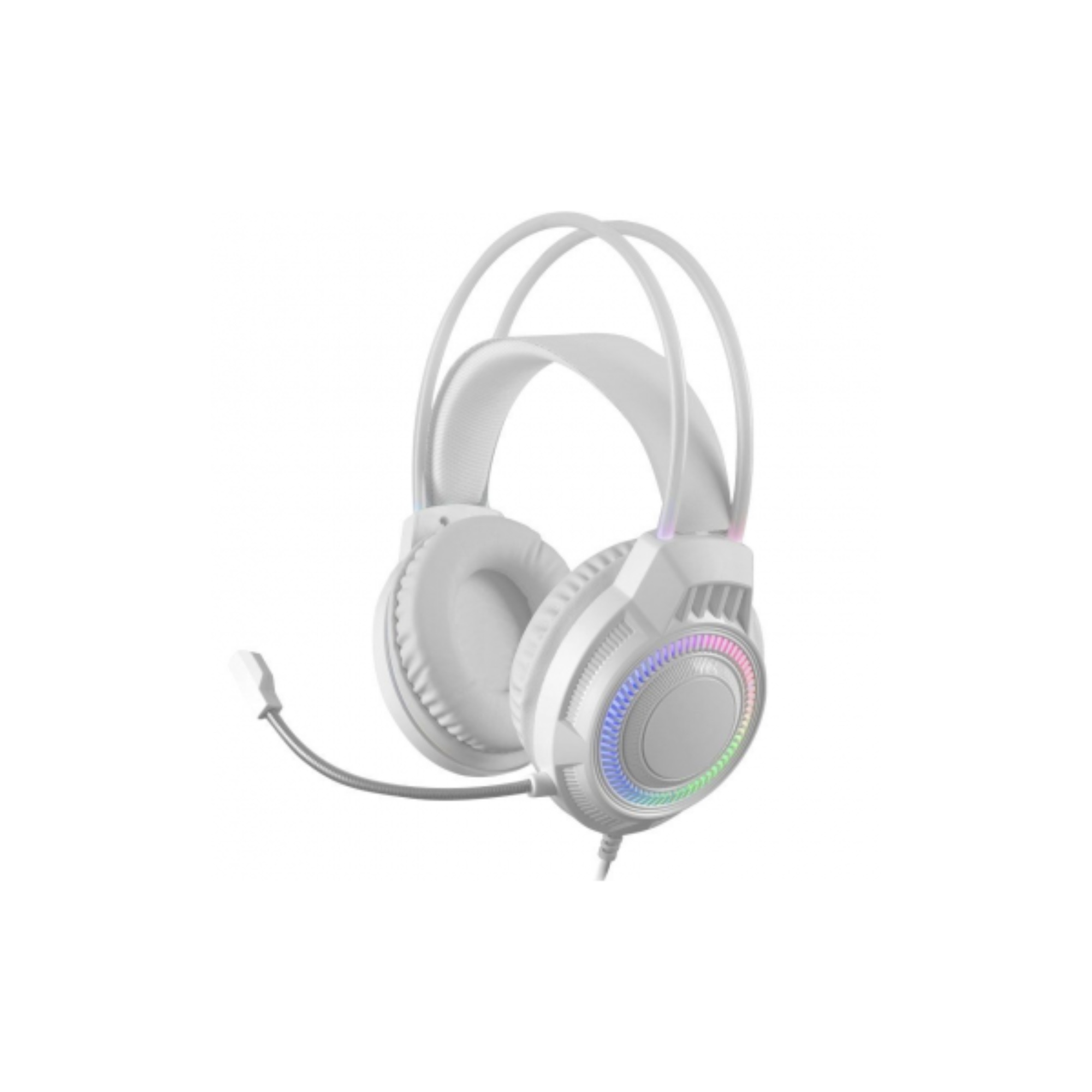 HEADSET MARS GAMING MH124 FRGB JACK 3.5mm ALIMENTACION USB CONTROL VOLUMEN COLOR BLANCO