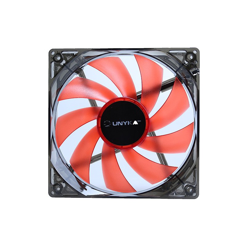 VENTILADOR CAJA ADICIONAL 12X12 UNYKA LED ROJO GAMING 51792