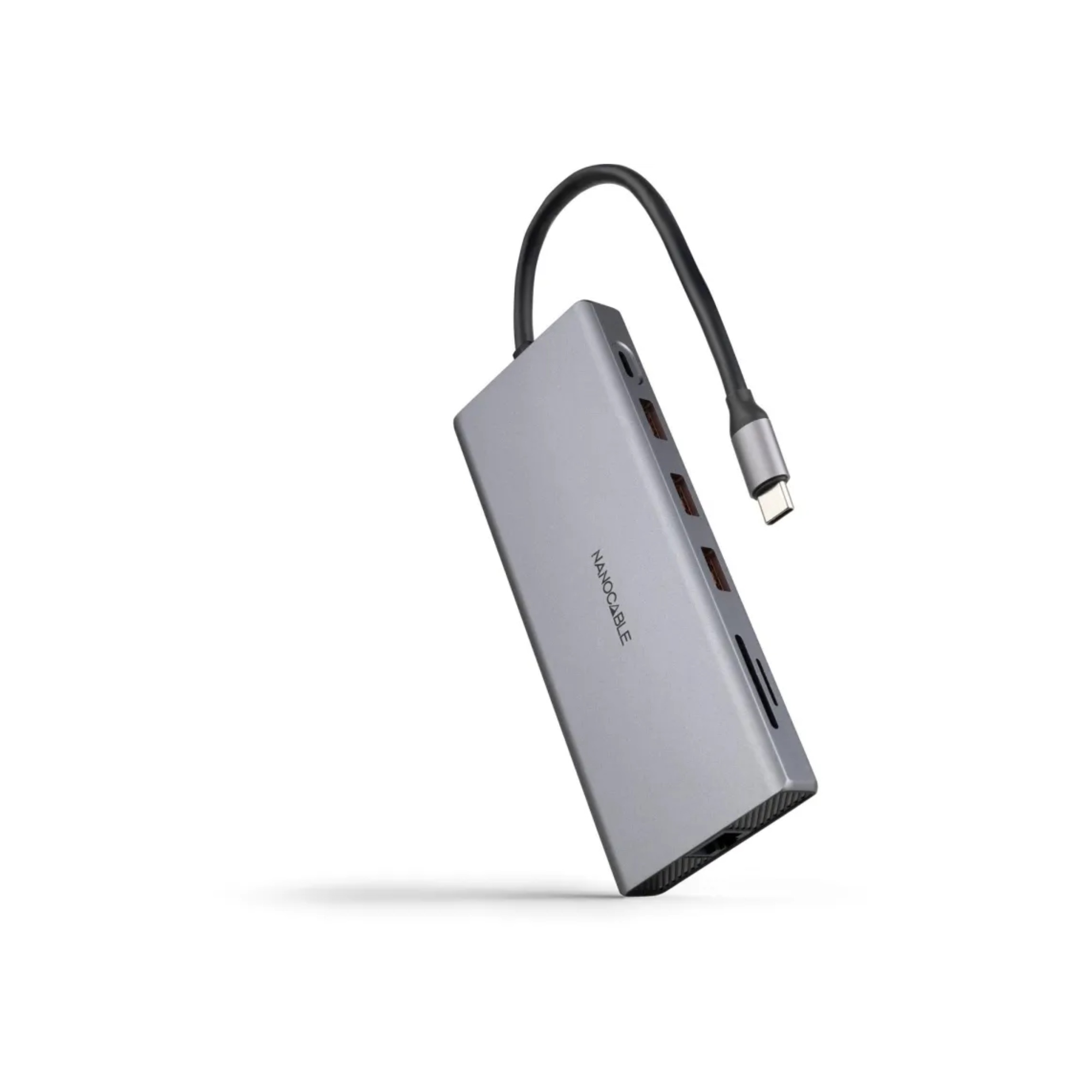 Nanocable Hub 12en1 USB-A/C+HDMI+DP+RJ45+TF+SD+AU