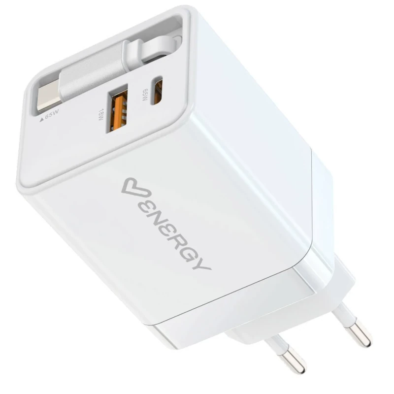 Energy Sistem Cargador Retráctil para Portátiles 65W