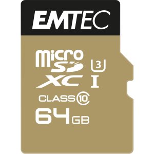 MEMORIA SD MICRO 64GB EMTEC SPEEDIN 95MB/S SD + ADAPTER CLASS 10 UHS1 U3 ECMSDM64GXC10SP