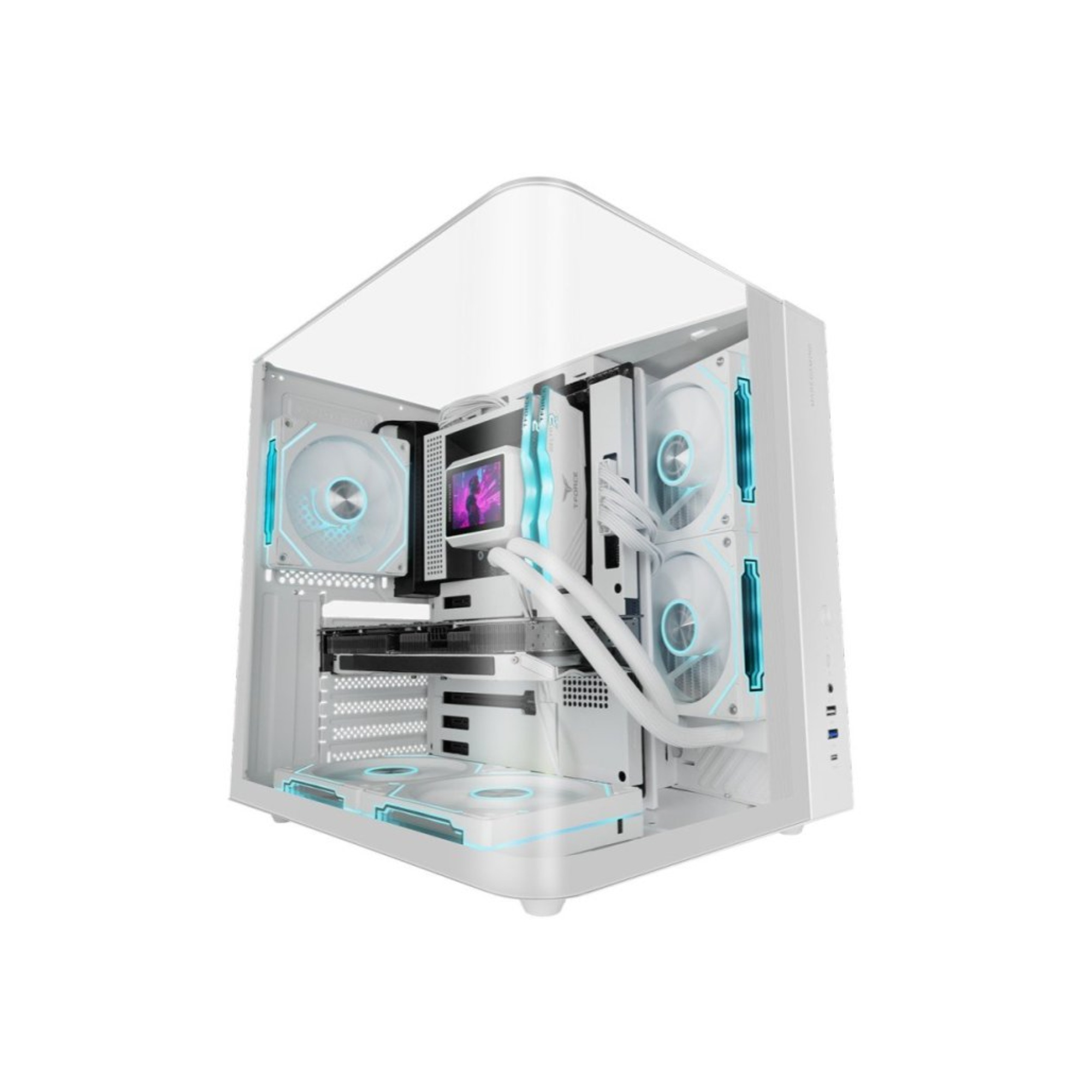 Caja ATX Mars Gaming MCINFINIOLITEW Blanca con Cristal Templado Curvo
