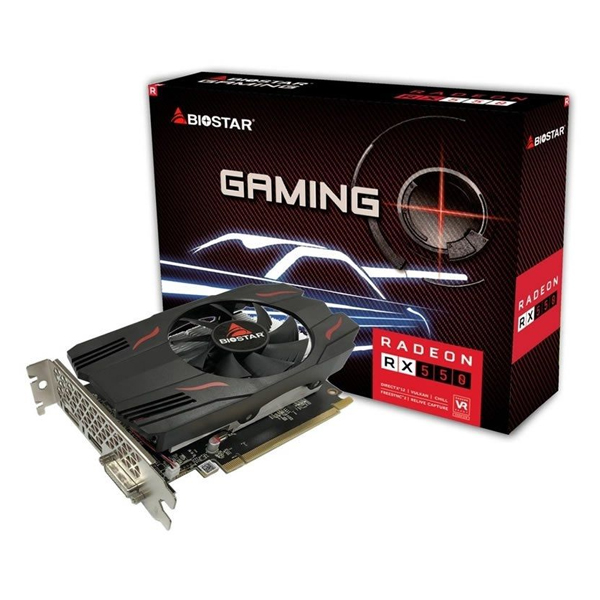 VGA BIOSTAR RX550-4GB  GDDR5, PCIE3 2XHDMI DISPLAY PORT DVI RELOJ 1183MHz CUDA 512 128BITS VA5515RF21