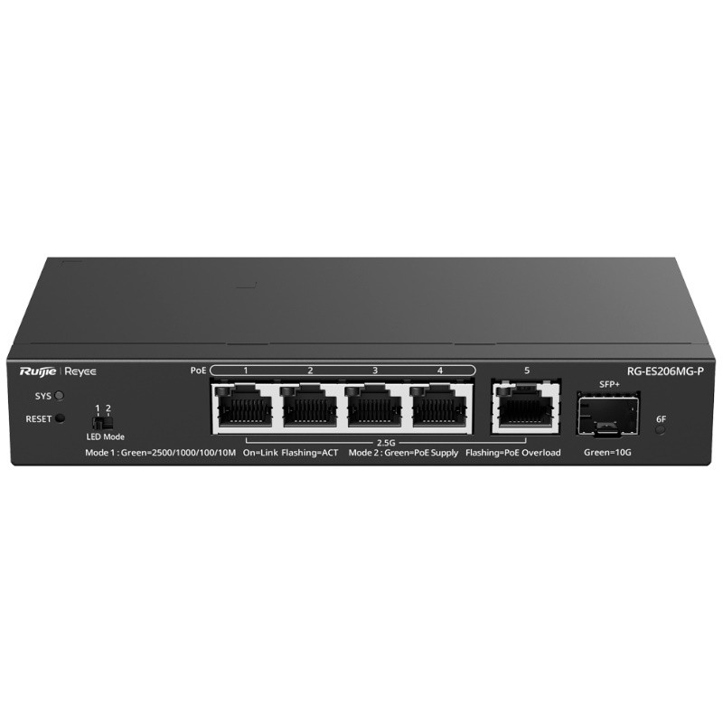 Reyee ES206MG-P Switch 4xmGb PoE 1xSFP+ 70W